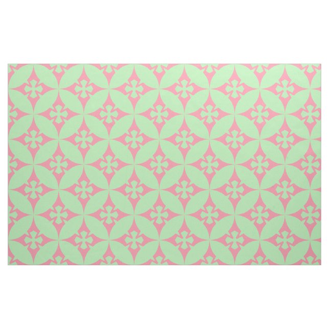 Pastel Shades Of Pink Retro Geometric Pattern Fabric (Fat Quarter)