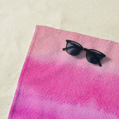 Pastel Shades Of Pink watercolor Hand_painted Beach Towel