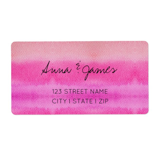 Pastel Shades Of Pink watercolor Hand-painted Label (Front)