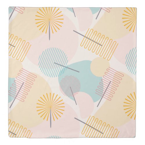 Pastel Shapes and Lines Towels Duvet Cover