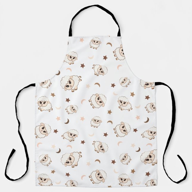 Pastel Sheep Pattern Apron (Front)