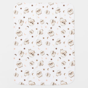 Pastel Sheep Pattern Baby Blanket