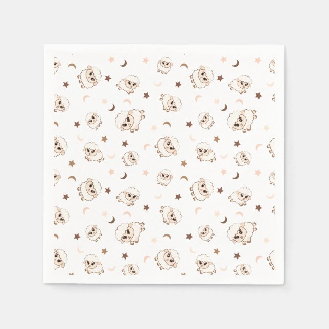 Pastel Sheep Pattern Napkins (Front)