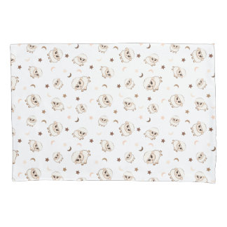 Pastel Sheep Pattern Pillow Case