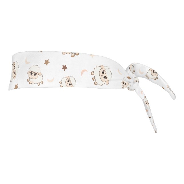 Pastel Sheep Pattern Tie Headband (Rotate 90)