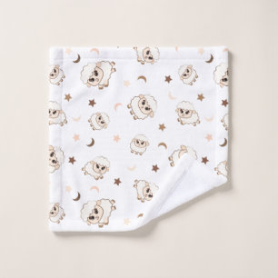 Pastel Sheep Pattern Wash Cloth