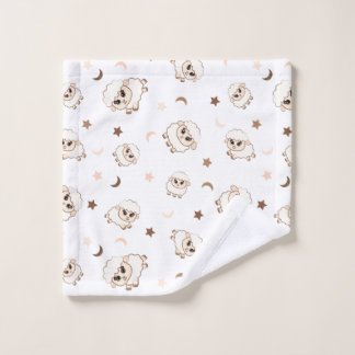 Pastel Sheep Pattern Wash Cloth