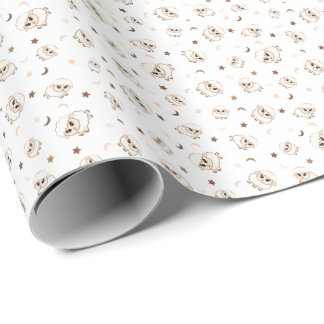 Pastel Sheep Pattern Wrapping Paper