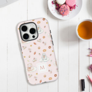 Pastel Sheep Penguin Dessert Pattern Pink Monogram iPhone 16 Pro Case