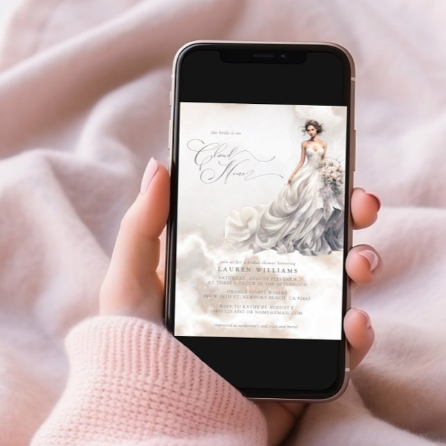 Pastel She's On Cloud Nine Dreamy Bridal Shower Invitation (Creator Uploaded)