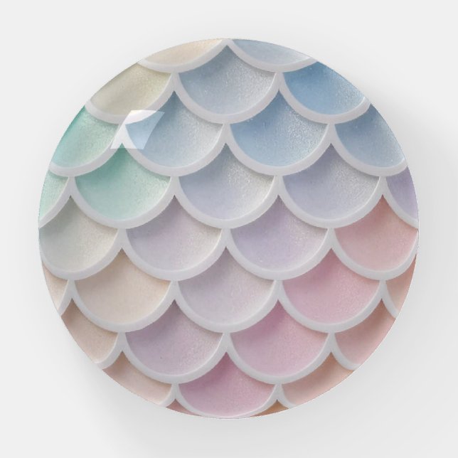 Pastel Shimmer Mermaid Scales Paperweight (Front)