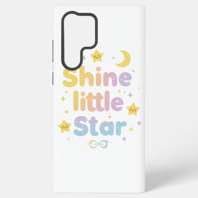 Pastel "Shine Little Star" Celestial Samsung Galaxy Case (Back)