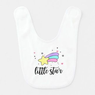Pastel Shooting Star “Little Star” Baby Bib