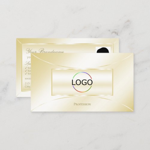 Pastel Silk Gold Decoration with Logo and Photo Business Card