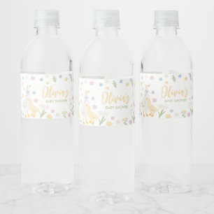 Pastel Silly Goose Baby Shower Water Bottle Label