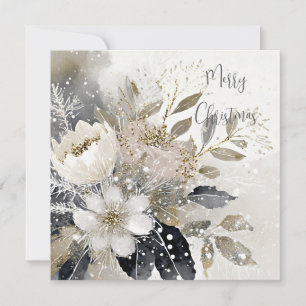 Pastel silver and gold Christmas spray custom Holiday Card