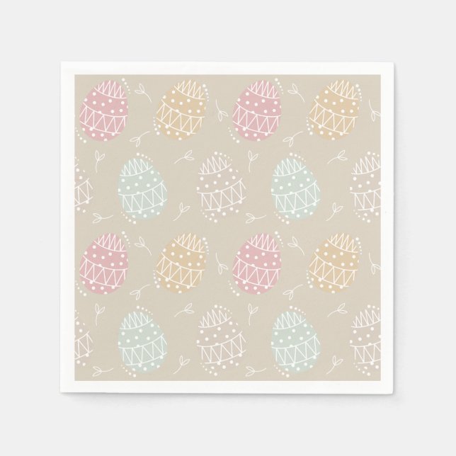 Pastel Simple Easter Eggs  Napkins (Front)