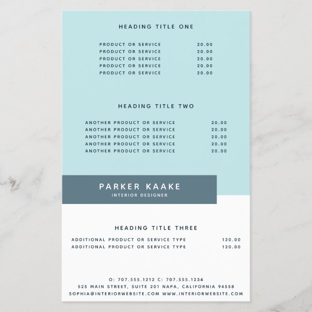 Pastel Simple Modern Geometric Blue Flyer (Front)