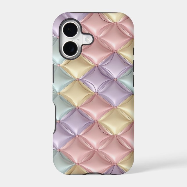 Pastel Simulated 3-d Quilted Puff  iPhone Case (Back)
