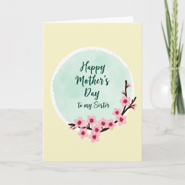 Pastel Sisters Day Wish Card (Front)