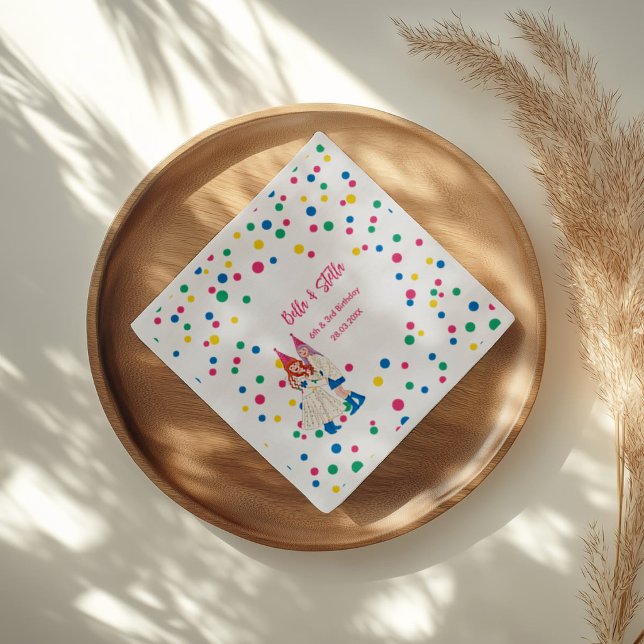 Pastel Sisters Joint Birthday Party Napkins (Creator Uploaded)