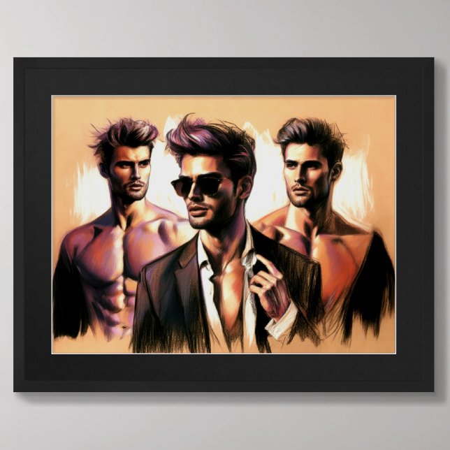Pastel Sketch Attractive Men III Poster (Creator Uploaded)
