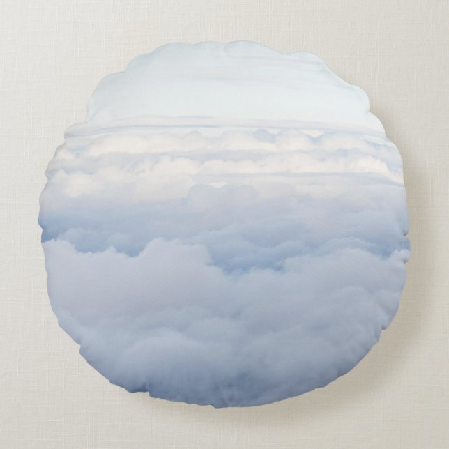 Pastel Sky and Fluffy Clouds Dream 1 Round Pillow (Front)