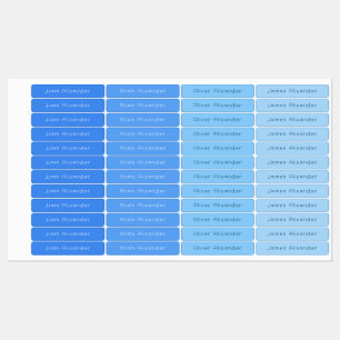 Pastel Sky Blue Color Coded Boy Waterproof Kids' Labels