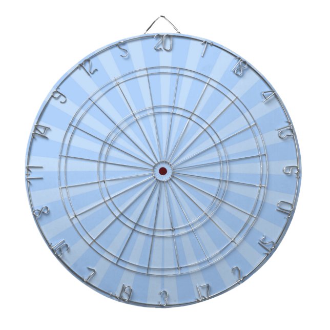 Pastel Sky Blue Radiant Stripes Pattern Dart Board (Front)