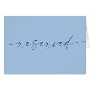 Pastel Sky Blue Reserved Sign Coastal Wedding Cards