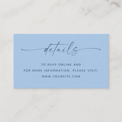 Pastel Sky Blue Seaside Wedding | Details + QR Enclosure Card