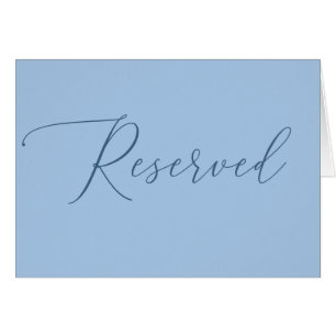 Pastel Sky Blue Wedding Seaside Reserved Sign Cards