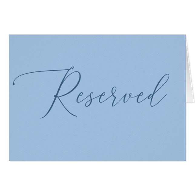 Pastel Sky Blue Wedding | Seaside Reserved Sign Cards (Front Horizontal)