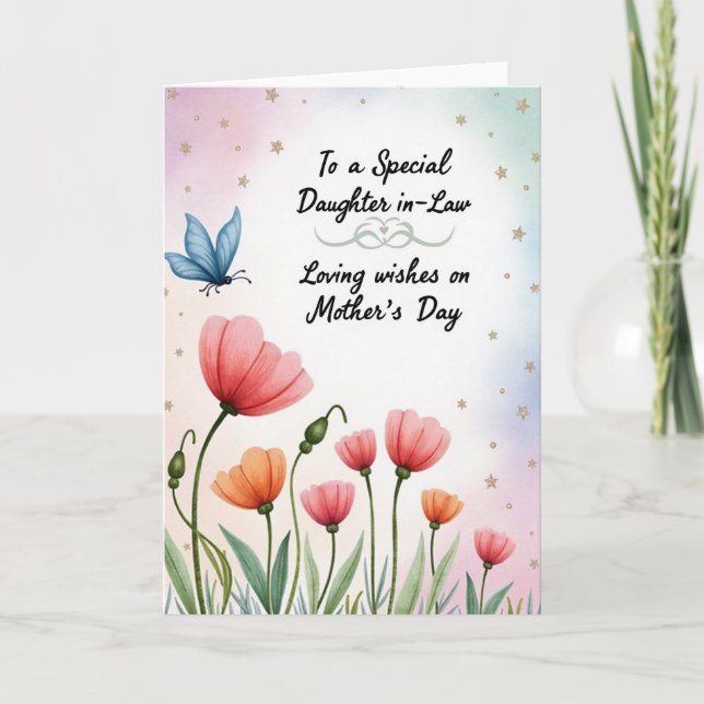 Pastel Sky Butterfly Mothers Day Card (Front)
