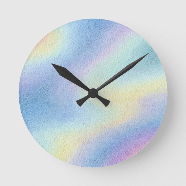Pastel Sky Drift Round Clock (Front)