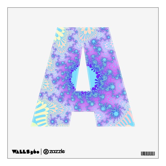 Pastel Sky Sunburst Letter A Decal (Front)