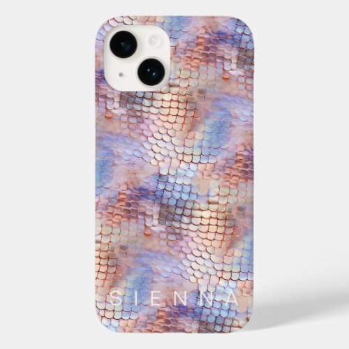 Pastel Snakeskin Shimmer Animal Print Abstract Art Case_Mate iPhone 14 Case