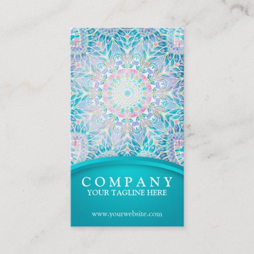 Pastel Snowflake Mandala Business Card