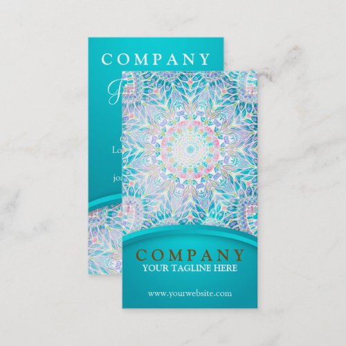 Pastel Snowflake Mandala Business Card