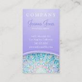 Pastel Snowflake Mandala - Purple Business Card (Back)