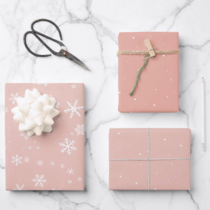 Pastel Snowflake Snow Winter Christmas Holidays Wrapping Paper Sheets