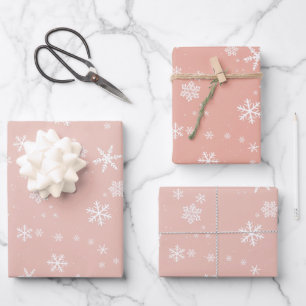 Pastel Snowflake Snow Winter Christmas Holidays Wrapping Paper Sheets