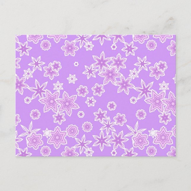 Pastel snowflakes against lavender postcard (Front)