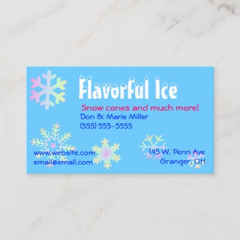 Pastel Snowflakes Business Card by NightOwlsMenagerie at Zazzle