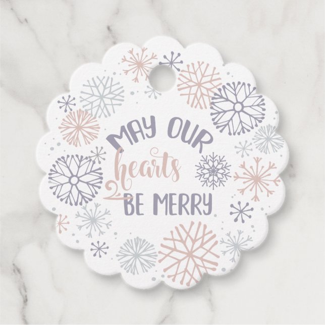 Pastel Snowflakes Christmas Favor Tags (Front)