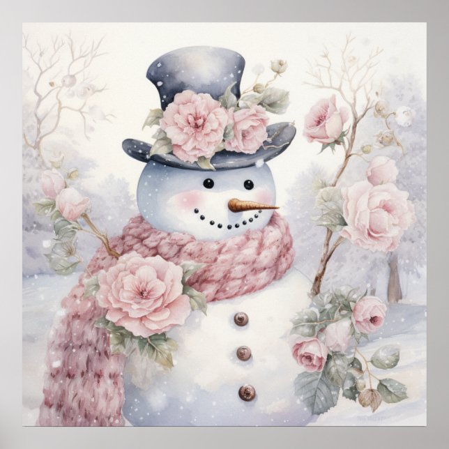 Pastel Snowman Poster (Front)