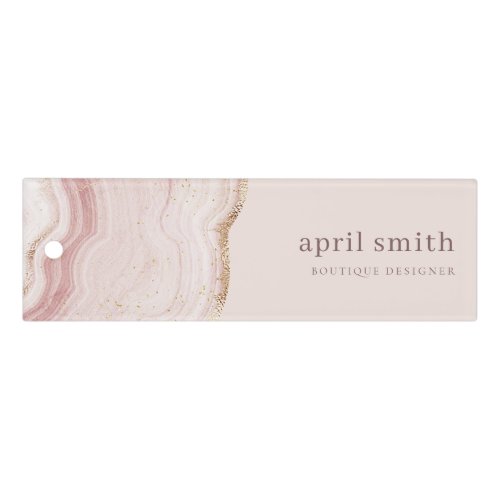 Pastel Soft Blush Rose Gold Agate Marble Texture Ruler