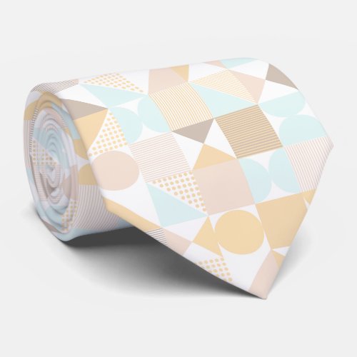 Pastel Soft Color Abstract Geometric Pattern  Neck Tie