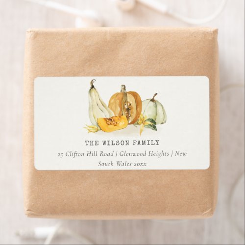 Pastel Soft  Floral Pumpkin Thanksgiving Address Label