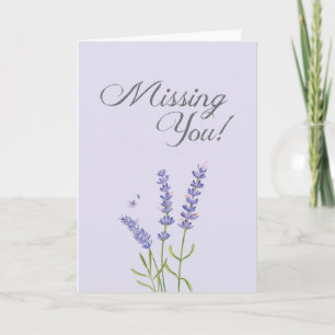 Pastel Soft Lavender Flower Missing You Greeting Card